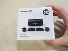 Moman Coin Wireless Lavalier Microphone for iPhone/Android/Camera/Laptop/PC