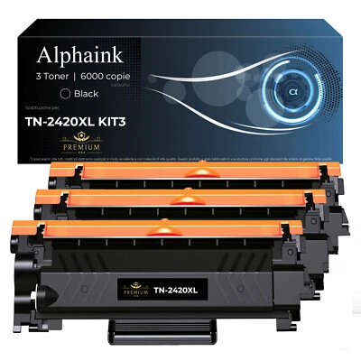 ALPHAINK 3 TONER TN-2420XL COMPATIBILI BROTHER DCP L2510D L2512D L2530DW L2537DW L2550DN
