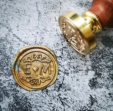Custom Two Initials Name Date Wax Seal Handle Stamp Customize Invitation Seals