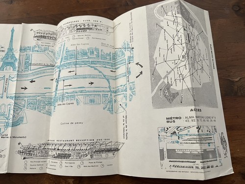 Folleto mapa de viaje vintage Bateaux Mouches paseos restaurantes recepciones - Imagen 2 de 14