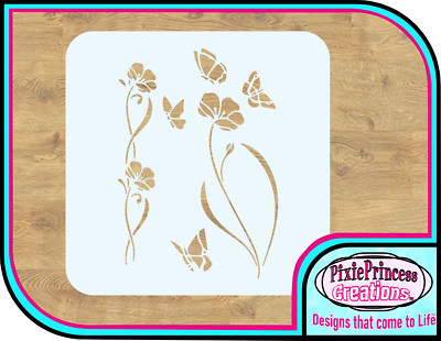Blumenmuster Pflanze Garten B Mylar 190 Schablone wiederverwendbar Sprühfarbe Wandbild