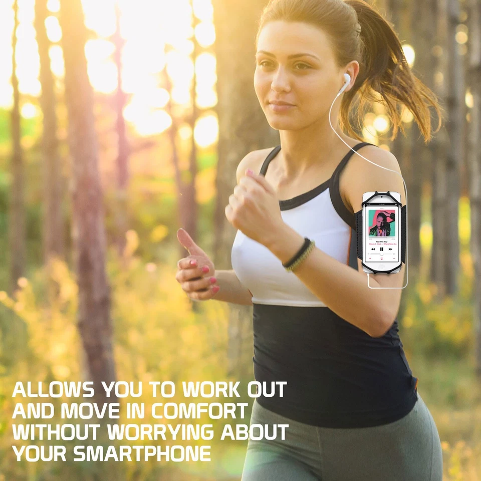 Exercise Sports Armband Wristband 180 Rotating Gym Running Jogging Phone Holder - Image 3 of 4