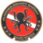 Alameda County Sheriff Dive Team Challenge Coin CA Deputy 1.75 Copper