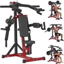 3-in-1 Shoulder Press Machine, Upper Body Gym Equipment, Black & Red Alloy Steel