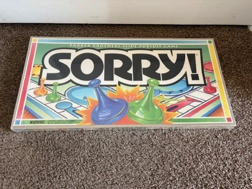 Vintage SORRY! Board Game 1992 Parker Brothers Slide Pursuit Game Factory Sealed