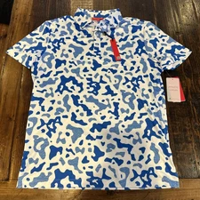Redvanly Barres Golf Polo NWT Mens Medium Marine Authentic Athletic Camo Print