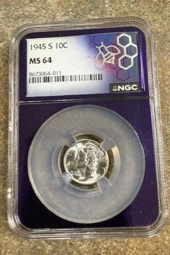 1945-S Mercury Dime 10c MS 64 NGC TraderBea Purple core
