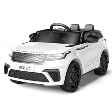 12V Land Rover Licensed Ride-On Car for Kids w/ Remote, LED Lights  Music,White