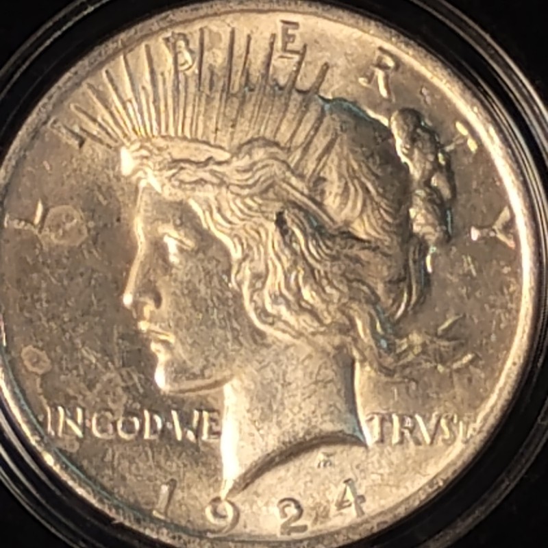 1924 US PEACE SILVER DOLLAR Lady Liberty 90% silver incased uncirculated