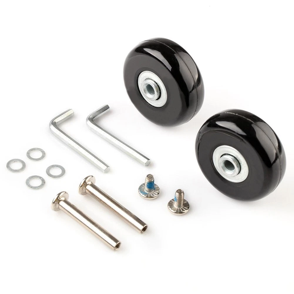Lot De 4 Roues Universelles Noires Pour Chariot Ou Valise - 2 Paires