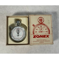 Vintage Zonex Swiss Made Pocket Stopwatch Timer w/ Original Box   Working