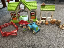 ELC Happyland Farm Barn Stable Play Set with Tractor, Figures, and Animals