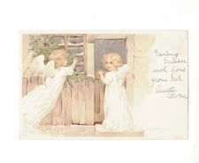 Postcard  Fantasy Unsig. Brundage / Clapsaddle  2 Little Winged Angels  TB 1279