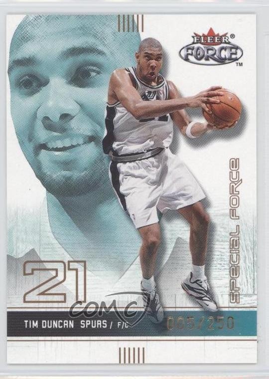2001-02 Fleer Force Special Force 5/250 Tim Duncan #21 HOF d5c