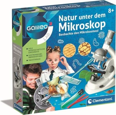 Clementoni Galileo Lab – Natur unter dem Mikroskop, Mikroskop für Kinder, Biolog