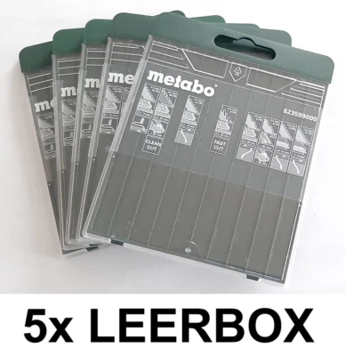 5x Metabo Leerbox Ersatzbox für Stichsägeblätter ohne Inhalt Länge bis 104mm NEU