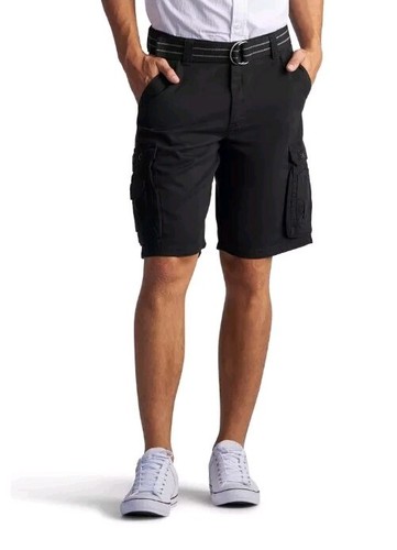 Lee Men's Belted Black Wyoming Cargo Shorts Size 29