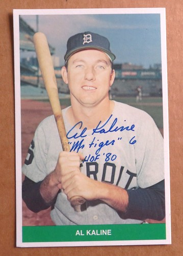 Al Kaline Detroit Tigers @ 3rd Base Wire Photo & Signed Card Mr. Tiger - RARE ! - Picture 4 of 5