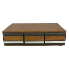 Vintage Walmart 36 Audio Cassette Storage Box Organizer Faux Wood 3 Drawers