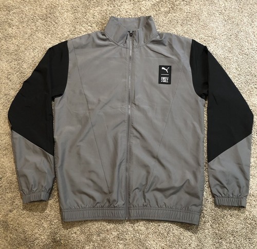 PUMA x FIRST MILE Men's Woven Full-Zip Running Jacket size M Gray