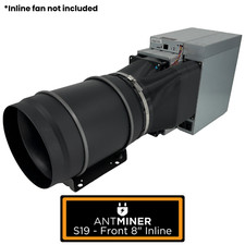 Antminer Front  PSU 8 Inch AC Infinity Inline Fan Shroud KS5 KS3 K7 S21 S19 D9