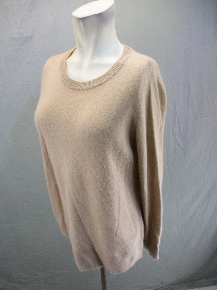 HALOGEN Size M Mens Beige 100% Cashmere Crew Neck Long Sleeve Winter Sweater 537 - Image 3 of 4