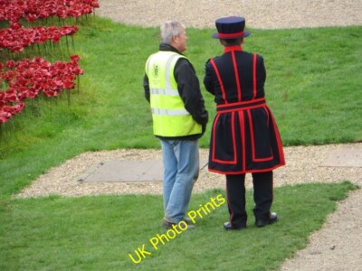 Photo 6x4 Watching the Crowd London One of the volunteers from the Poppie c2014