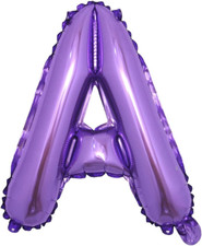 16 Inch Purple Alphabet Letter and Number Balloons Set Package, Aluminum Hanging