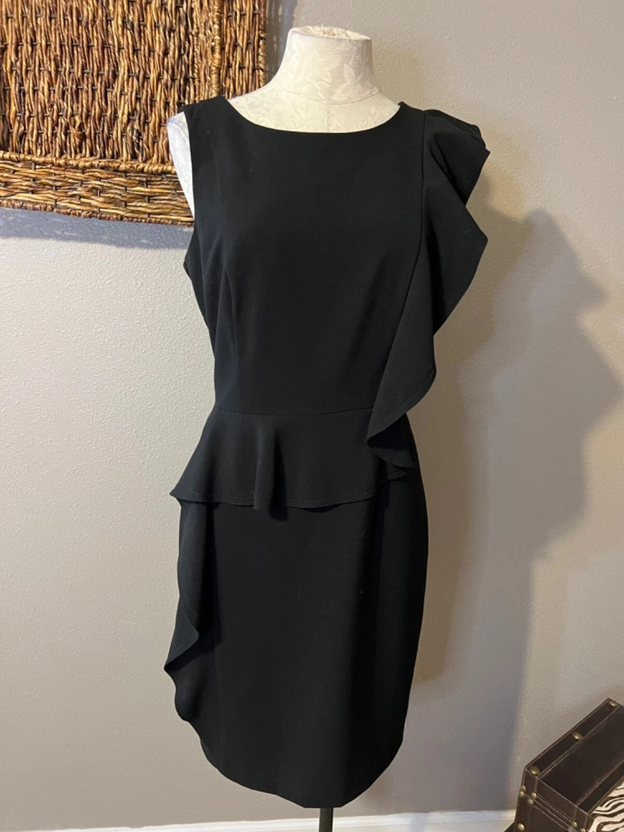 Calvin klein black ruffle dress outlet