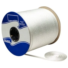 1/8 Inch x 1,000 Ft White Solid Braid Nylon Rope Spool for Boats