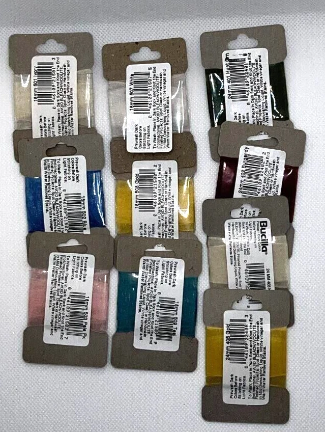 Lote de 10 paquetes de Cinta de Organza Bucilla 18mm y 24 mm Foto 2 de 2