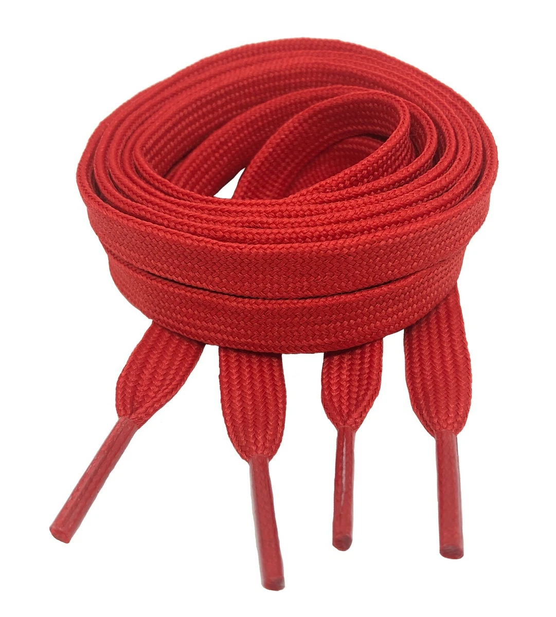 FLAT RED SHOE LACES LONG SHOELACES 8mm wide 11 LENGTHS HIGH QUALITY