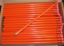 Box of 144 Rainbow Wood Pencils ORANGE Bulk Teacher Class Party Favor