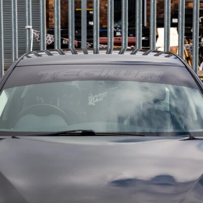 Tegiwa Windscreen Window Banner Sun Strip Blackout - Gloss Black