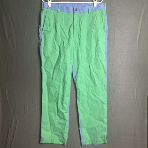Brooks Brothers 346 Golf Pants Actual 35x30 Blue Green Colorblock Chino