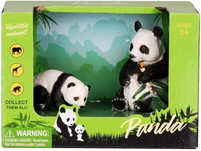 Kid Galaxy Panda Bear Family Figures Wild Zoo Animal Figurines Safari Toy 