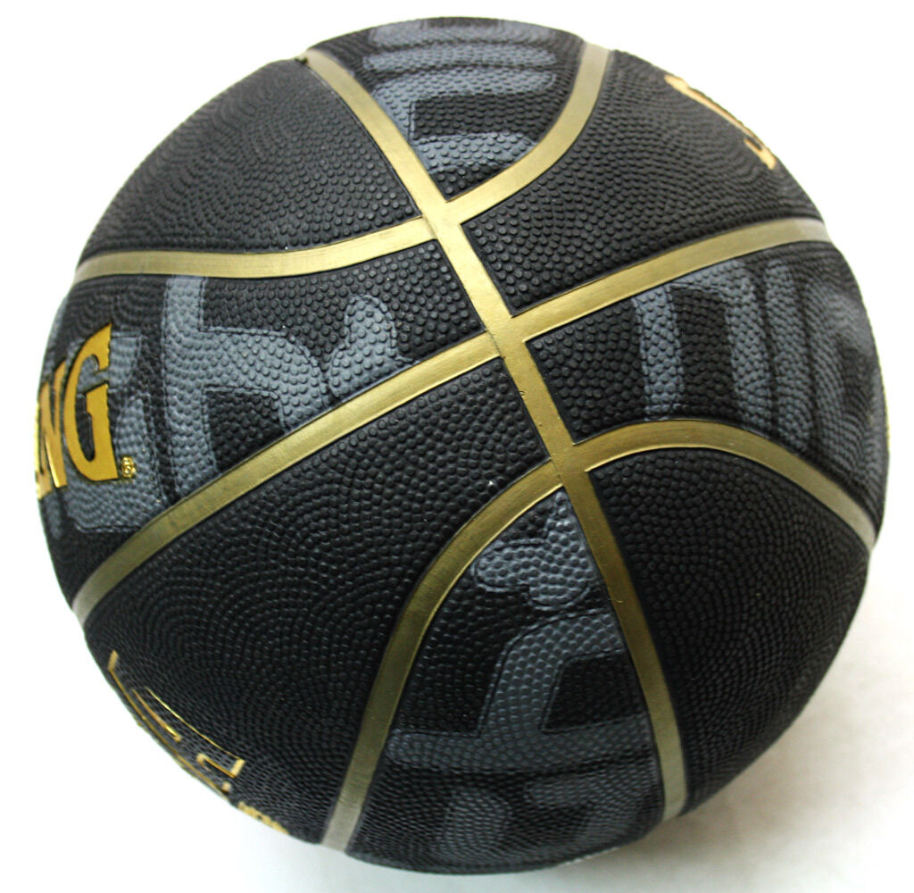 RARE SPALDING GOLD HIGHLIGHT NBA OUTDOOR BASKETBALL BALL SIZE 7 INFLATED  NEW !