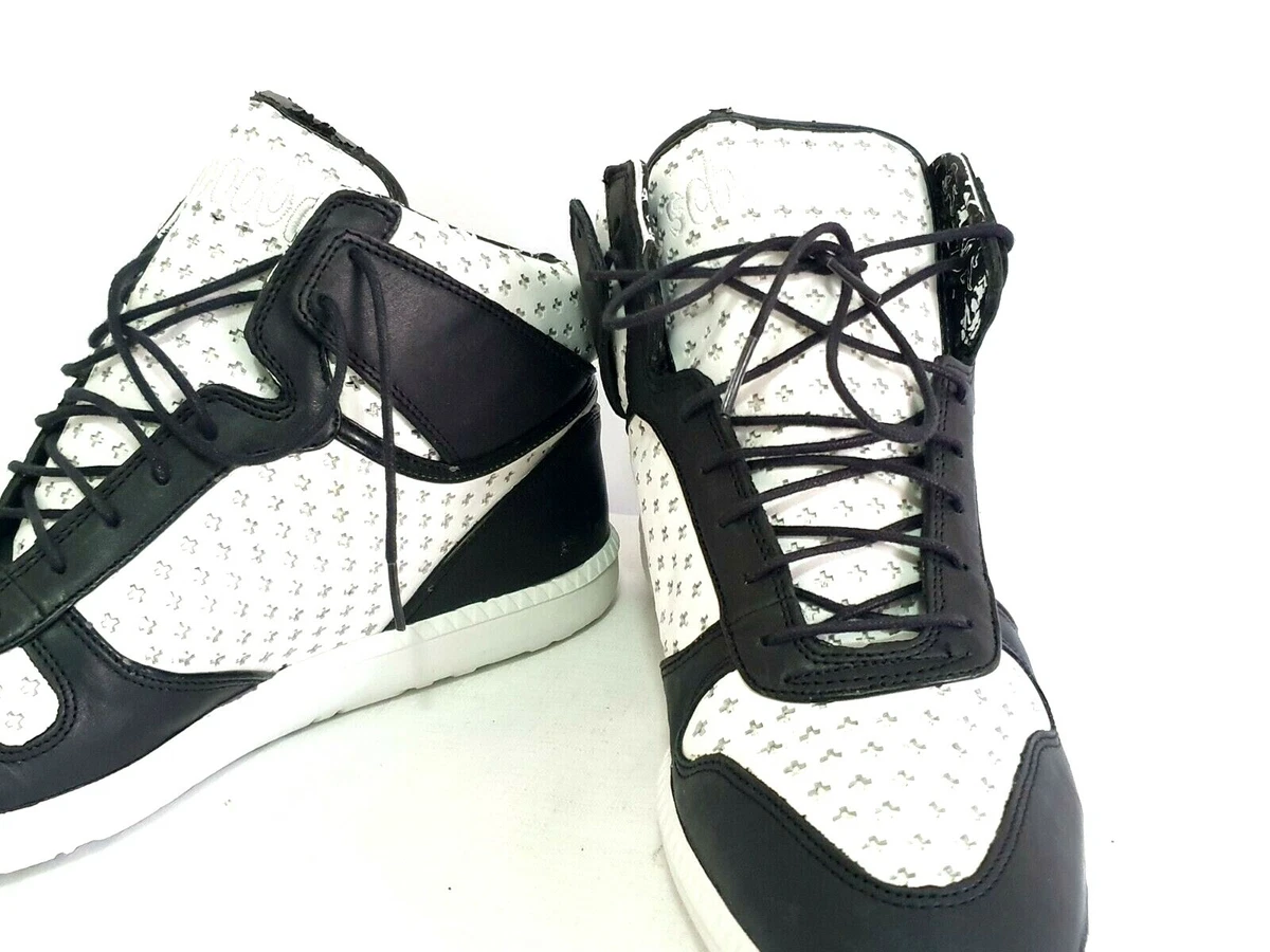 Schmoove Men Size 9 US Black White Lace Up Mid Top EUR 44 Dress