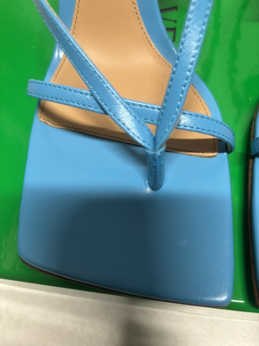 Bottega Veneta women's shoes heels sky blue sandal pelle