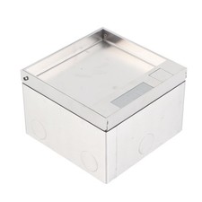 ⁺Embedded Socket Box Stainless Steel Dual Outlets Desktop Floor Power Socket