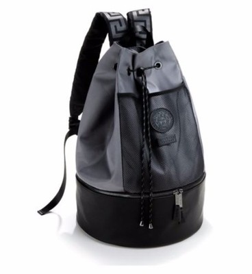 Versace Parfums Schwarz Sack Rucksack Gym Sport Reise Wochenende Tasche Medusa Logo Neu