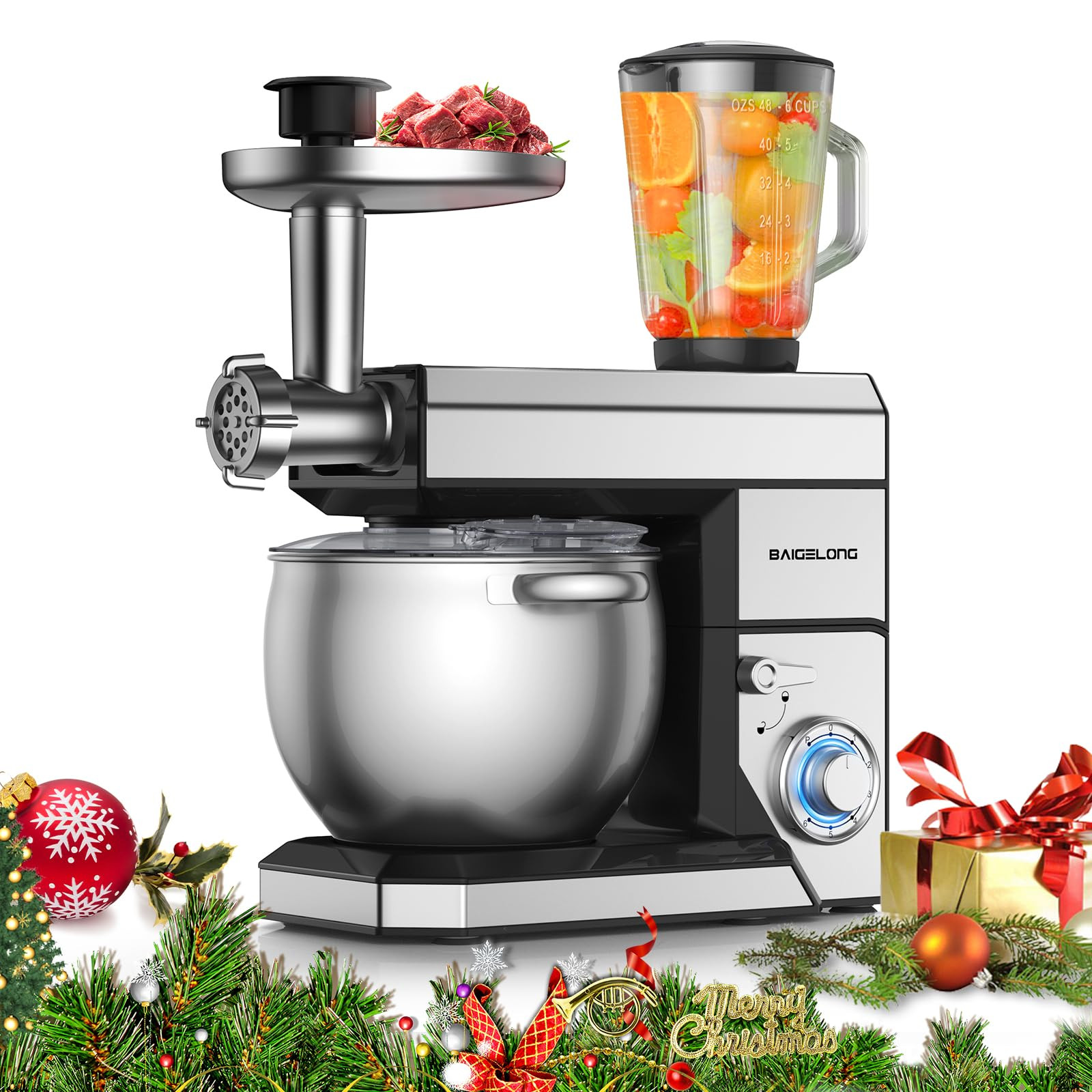 7-in-1 Stand Mixer 8.5QT 6+ Speeds Electric Kitchen Mixer Powerful  