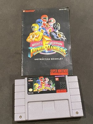 Power Rangers Mighty Morphin Super Nintendo SNES Game and Manual