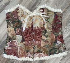 Floral Tapestry Bustier Corset Top Size XL Cottagecore