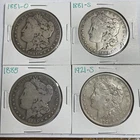1881-O 1881-S 1885 1921-S Morgan Dollar Lot of 4