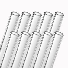 Glass Blowing Tubes, 10pcs 4inch Long Clear Transparent OD 12mm ID 9mm 1.5mm Wal