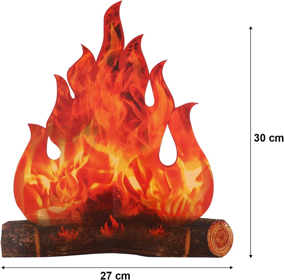 3 Sets Fake Fire Fake Flame Prop Camping Decoration 3D Cardboard Campfire Center - Image 2 of 4