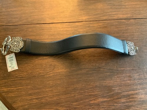 1.25 Black Leather w/buckle, Classic in Silver with A Curve