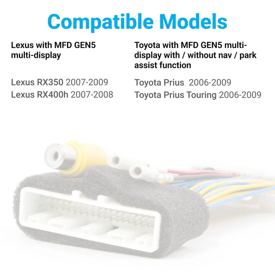 Toyota Prius Lexus RX350 RX400h Reverse Camera Kit With 40Pin Cable Wire Harness - Image 2 of 4