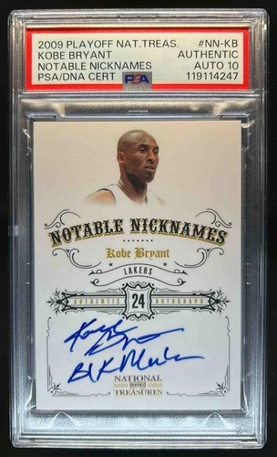 2009-10 National Treasures Kobe Bryant Notable Nicknames Auto #87/99 PSA AUTH 10